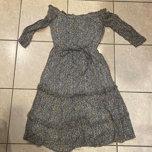 Off shoulder, sparkly midi dress